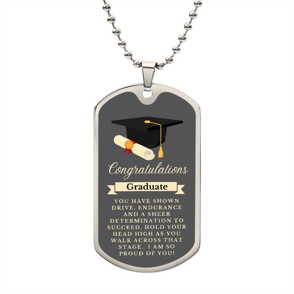 Graduation dog best sale tag necklace