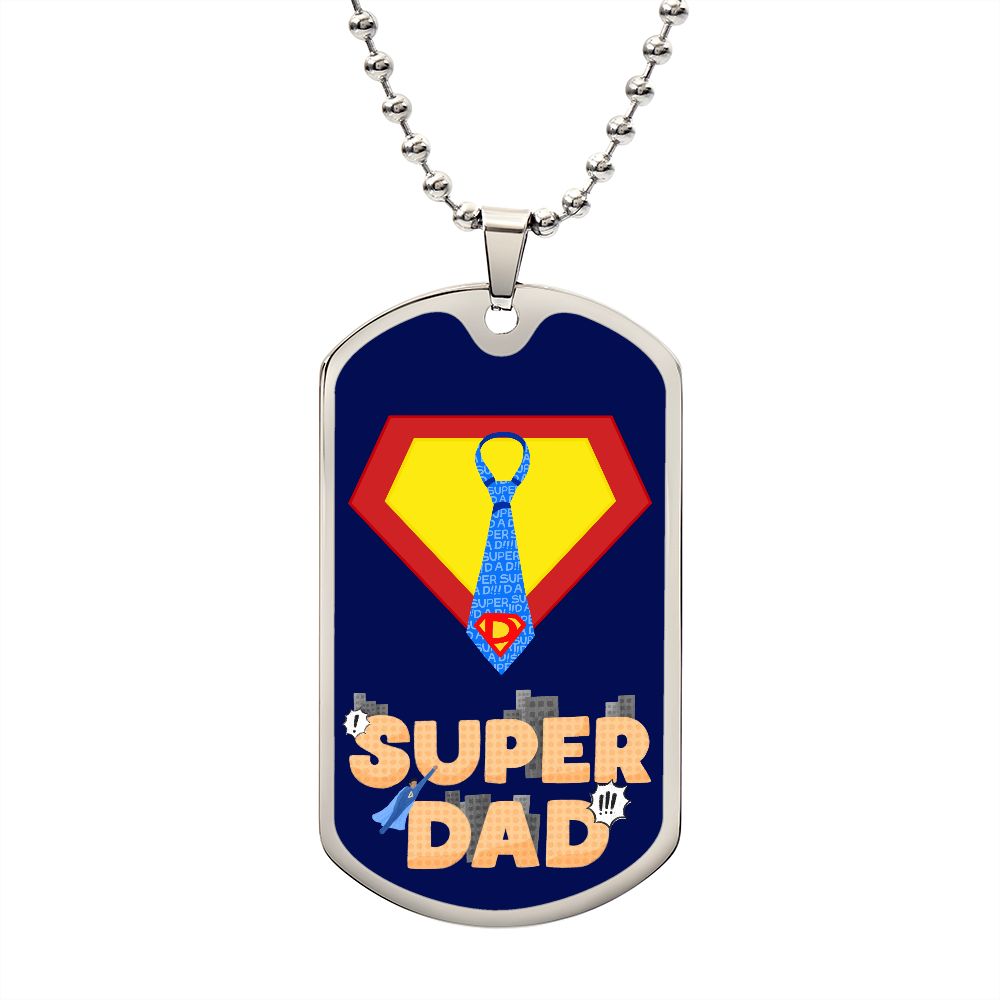 Luxury Military Chain Dog Tag - Super Dad