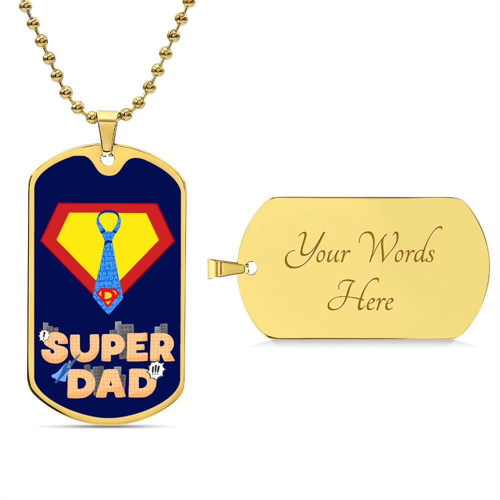 Luxury Military Chain Dog Tag - Super Dad