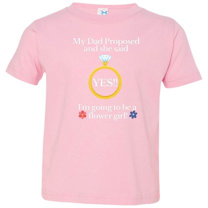 yes dad flower girl black Toddler Jersey T-Shirt