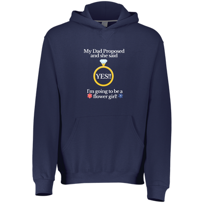 yes dad flower girl black Youth Dri-Power Fleece Hoodie