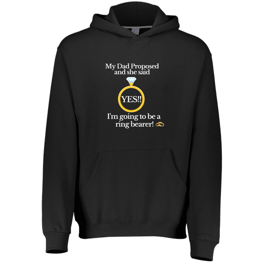 yes dad ring bearer black Youth Dri-Power Fleece Hoodie