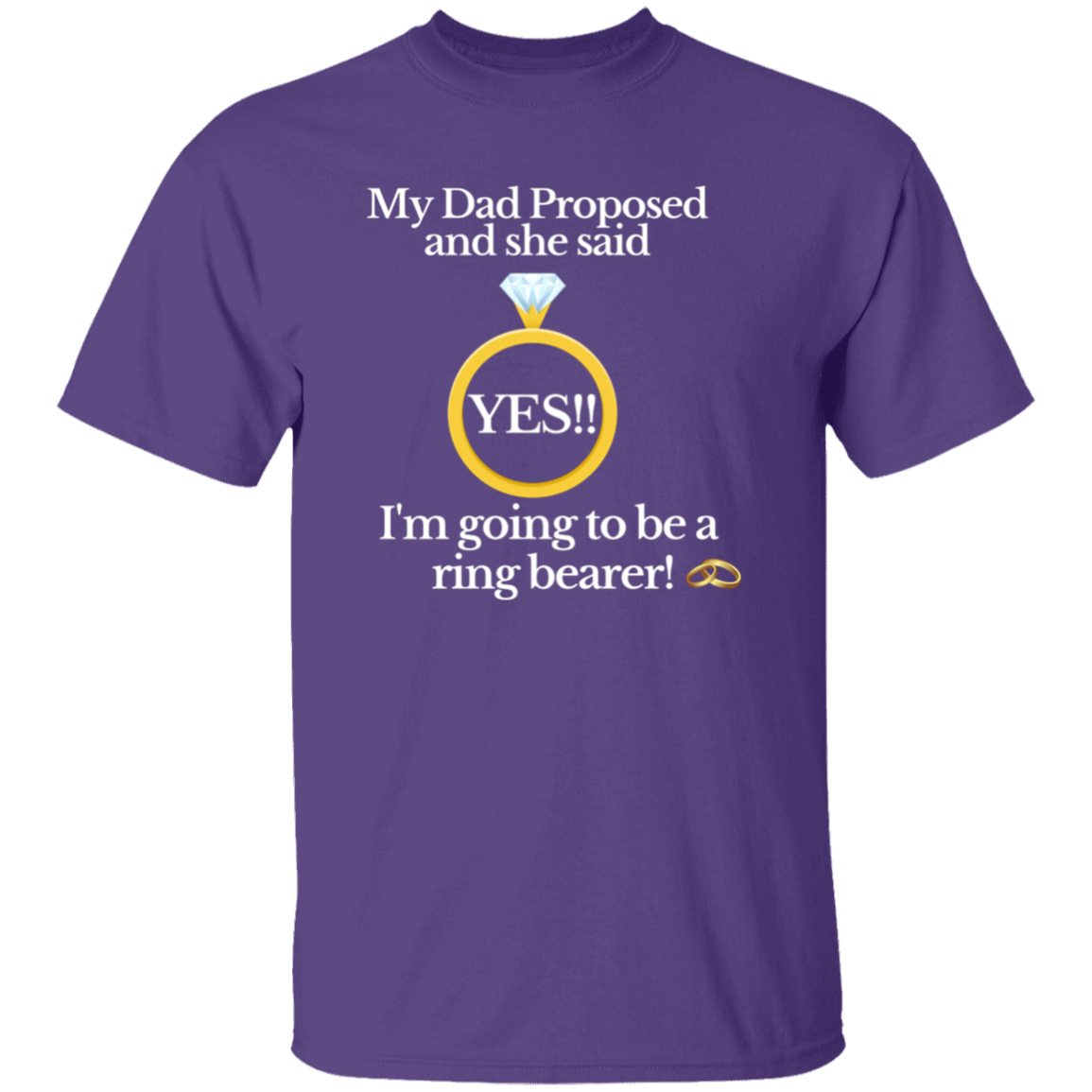 yes dad ring bearer black Youth 100% Cotton T-Shirt