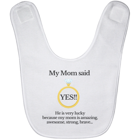 yes children mom white Black Font Baby Bib