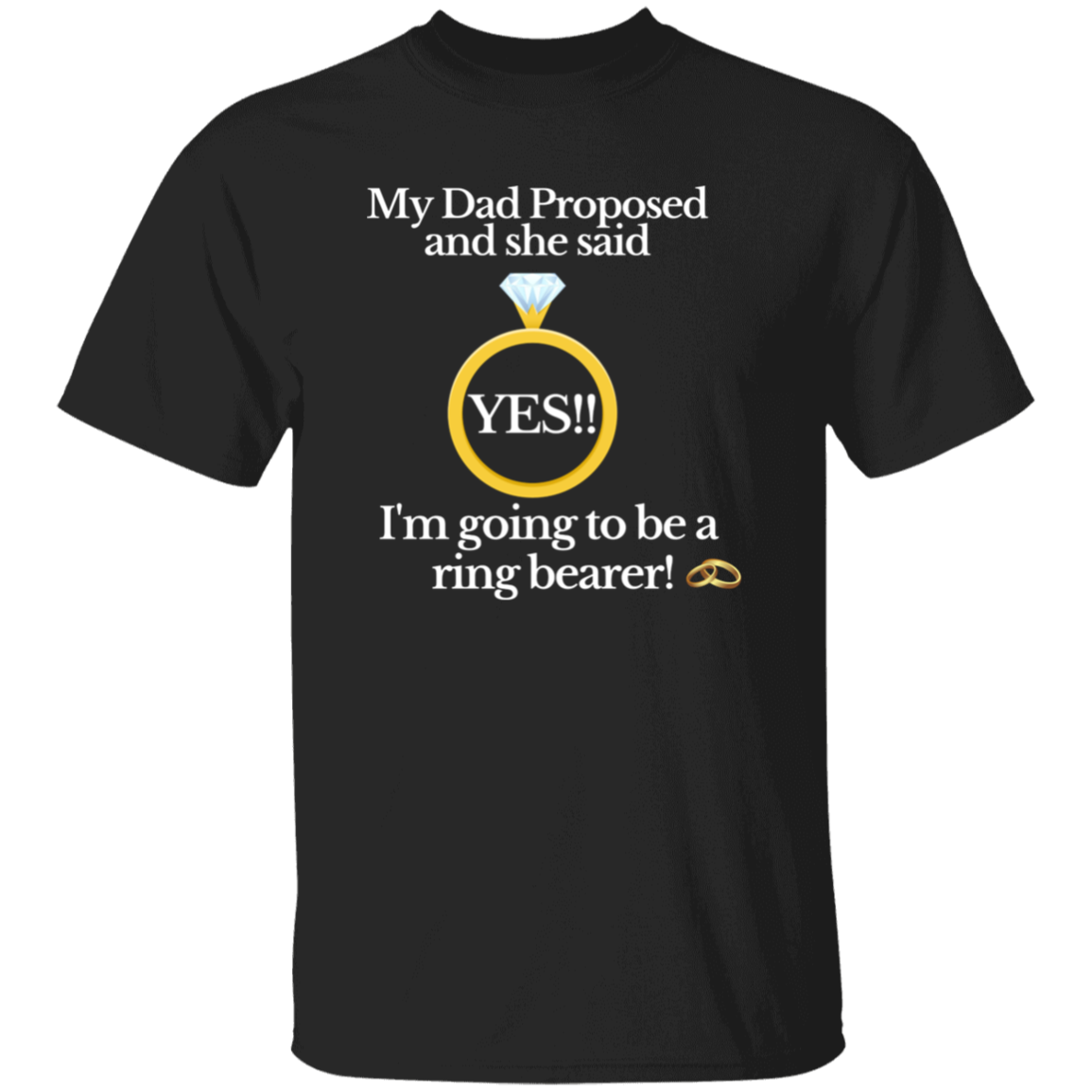 yes dad ring bearer black Youth 100% Cotton T-Shirt