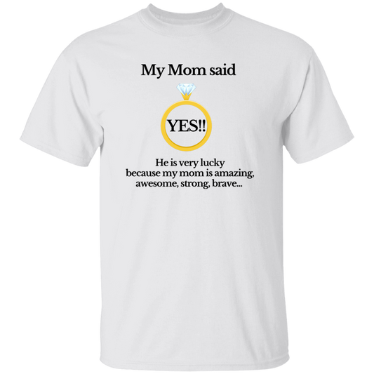 yes children mom white Youth Black Font 100% Cotton T-Shirt