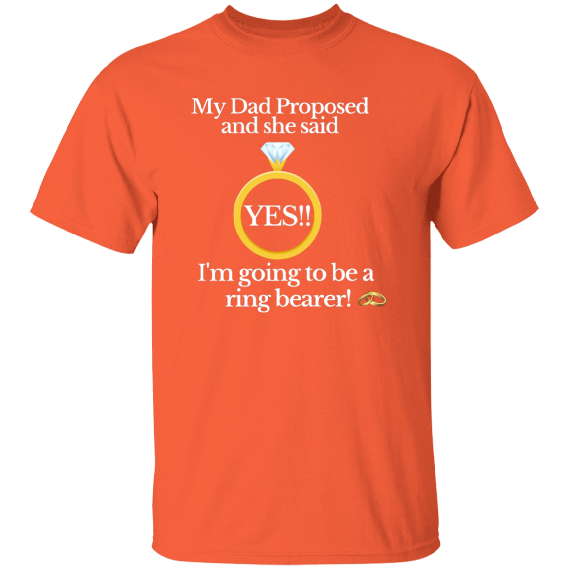 yes dad ring bearer black Youth 100% Cotton T-Shirt