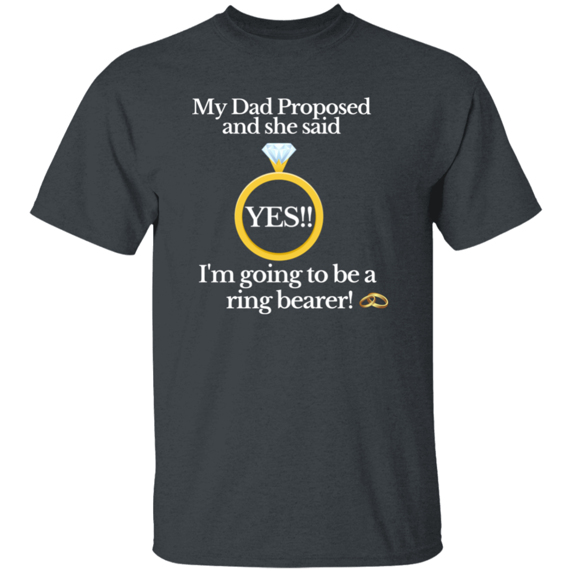 yes dad ring bearer black Youth 100% Cotton T-Shirt