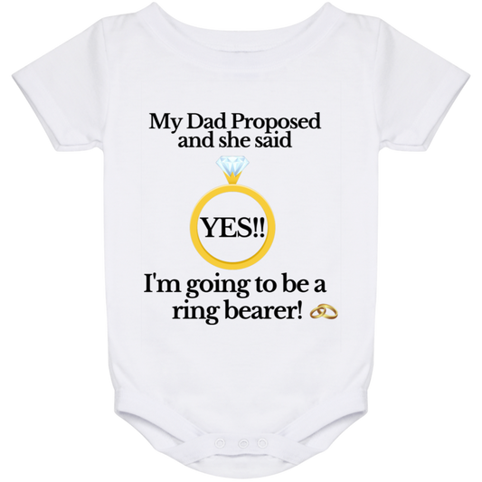 yes dad ring bearer white Baby Onesie 24 Month