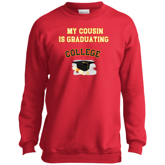 cousin graduating college Youth Crewneck Sweatshirt