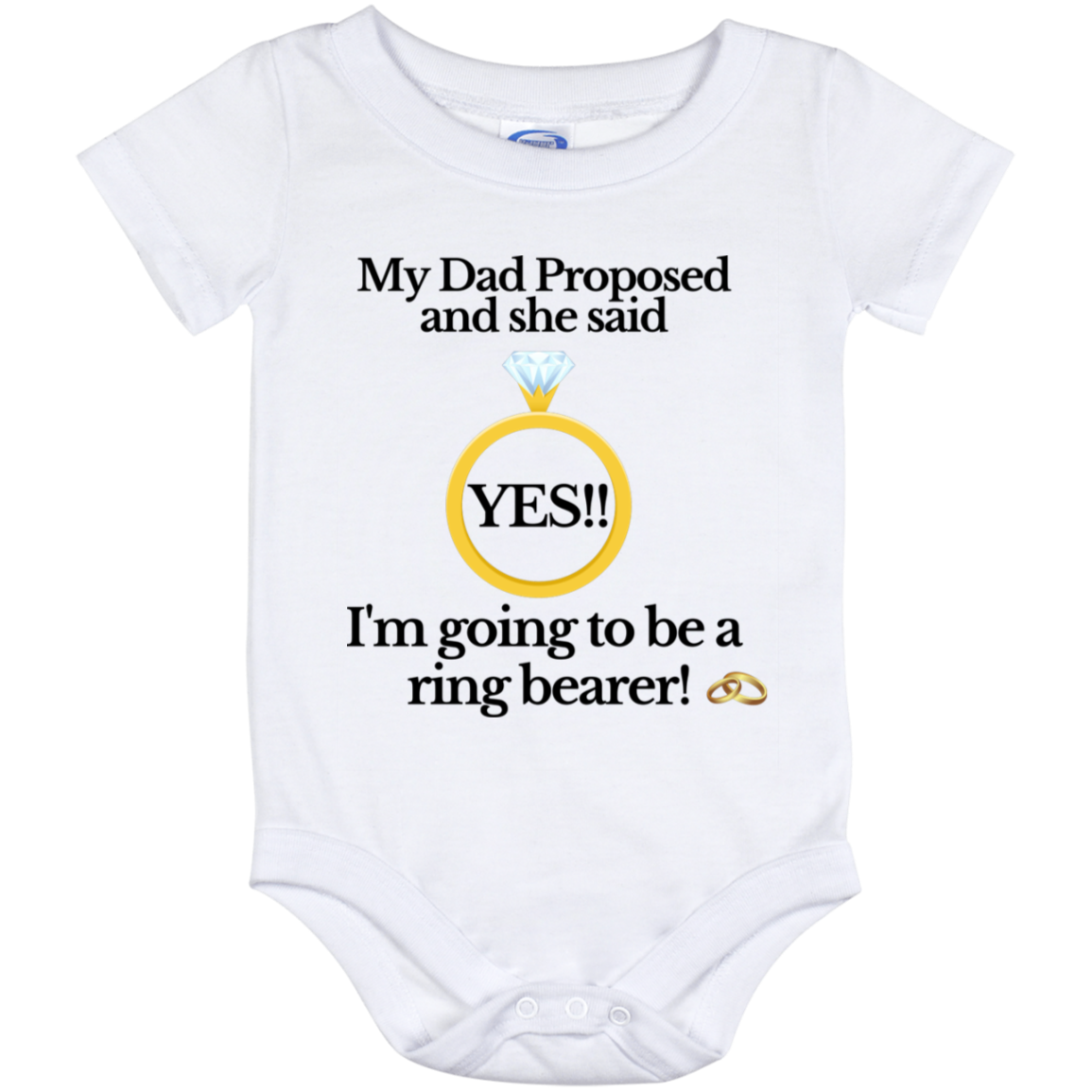 yes dad ring bearer white Baby Onesie 12 Month