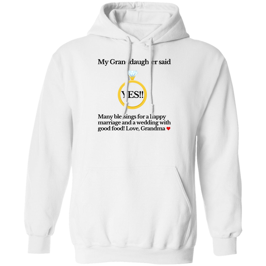 yes granddaughter grandma white Hoodie